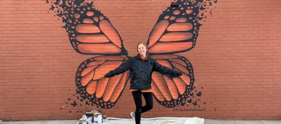 Butterfly mural by Andrea Ehrhardt