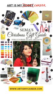 Sema's Christmas gift guide for stained-glass artists pinterest pin