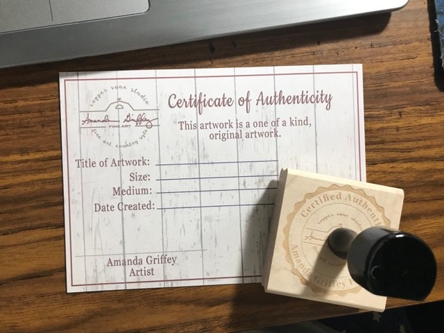 amanda murray griffey certificate of authenticity
