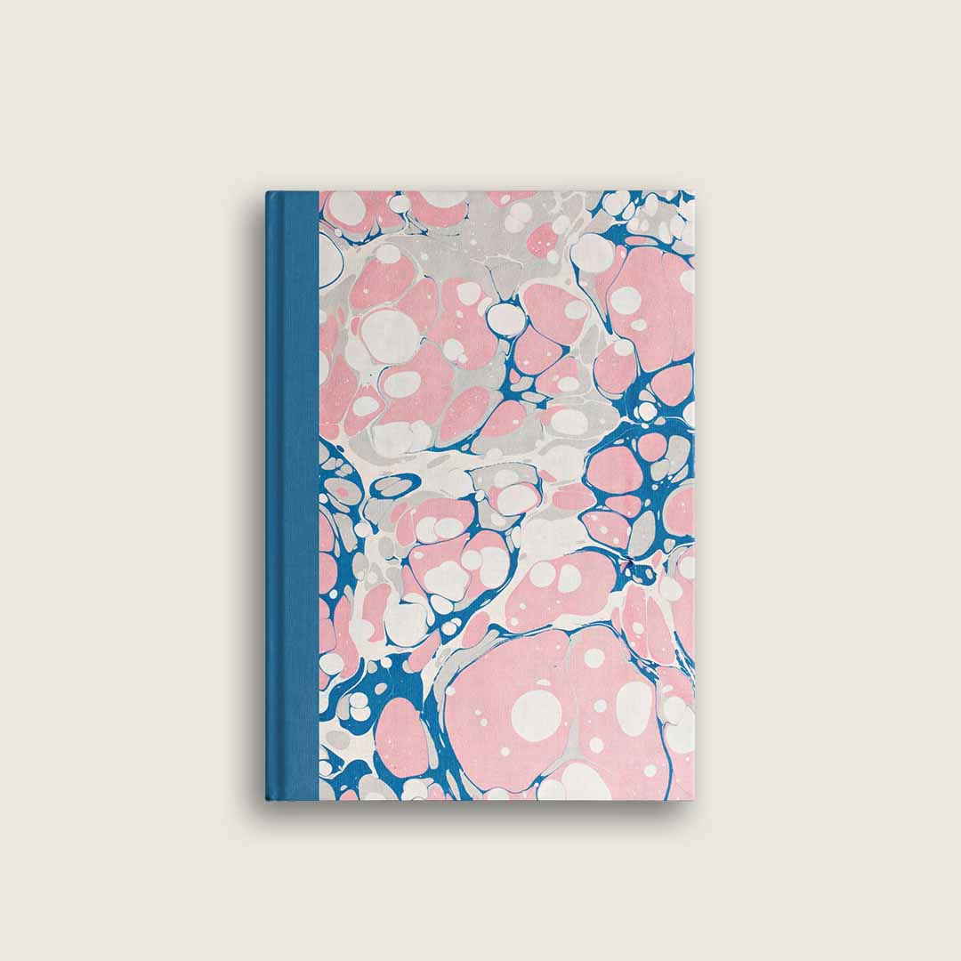 Pink and blue commission ledger