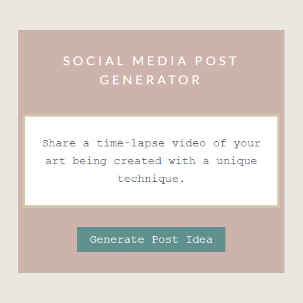 A social media post generator for artists and artwork