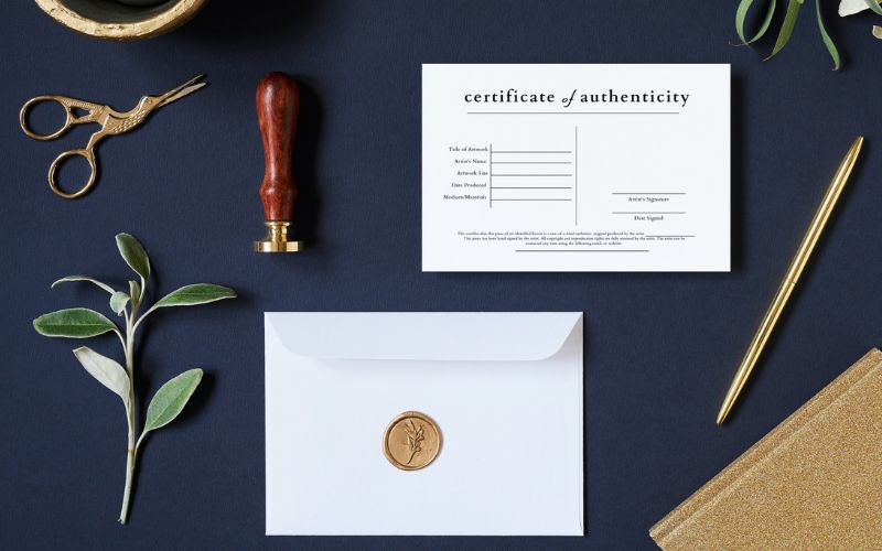 Artwork certificate of authenticity